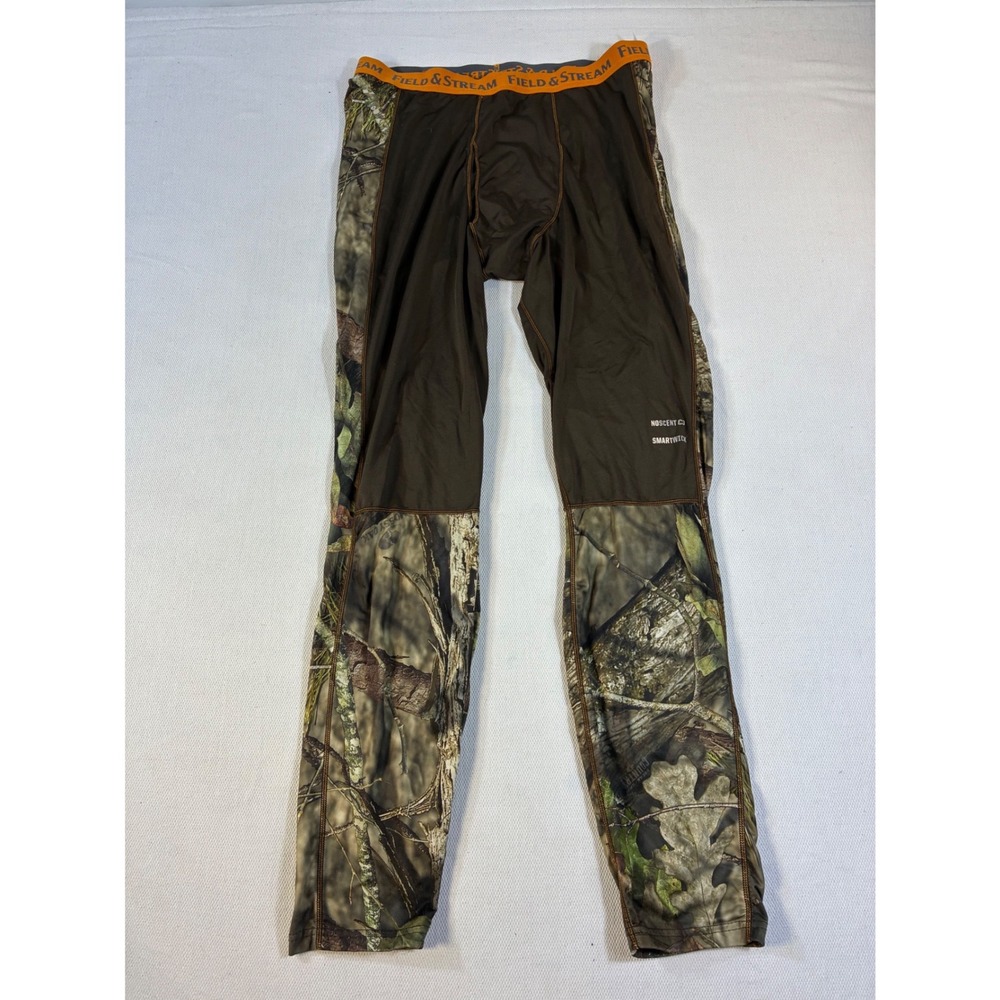 Field & Stream Mens NoScent C3 SmartWick Camo‎ Base Layer Leggings Brown LG